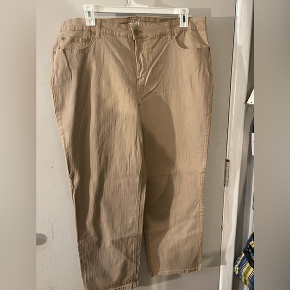 Terra & Sky Petite Straight Leg Khaki Jeans - Picture 2 of 4